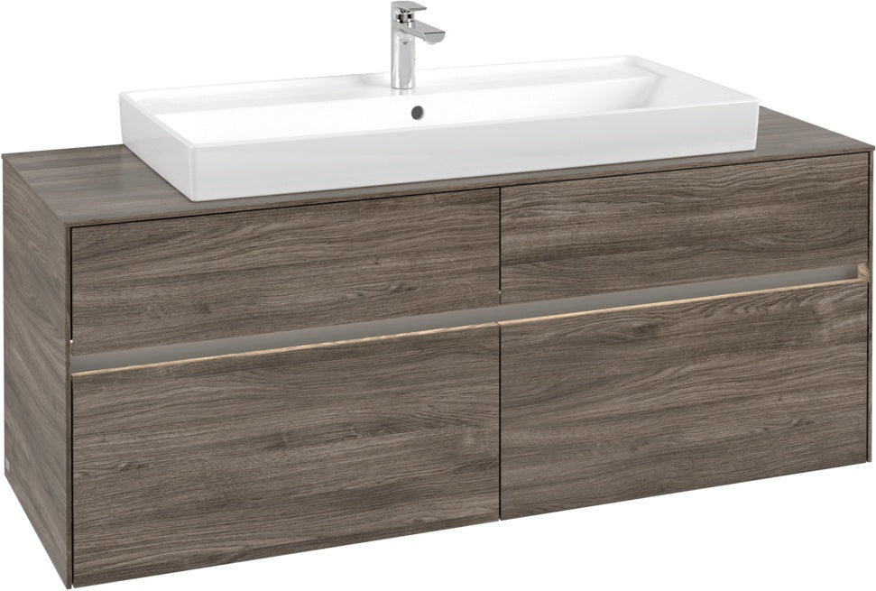 Villeroy & Boch Waschtischunterschrank Collaro C092 B0 Stone Oak 1400 mm mit LED-Beleuchtung
