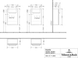 Villeroy & Boch Avento Waschbeckenunterschrank Kansas Oak 340 mm mit SoftClosing und Volcan Griff