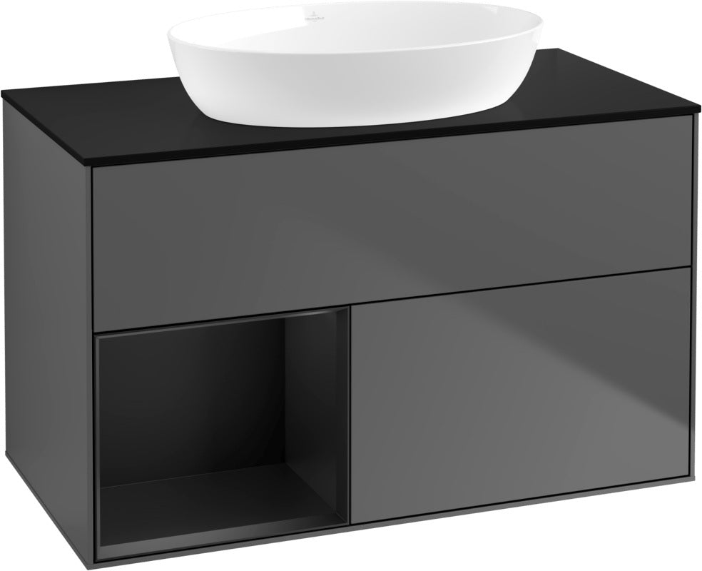 Villeroy & Boch Waschtischunterschrank Finion FA12G 1000 mm Glossy White Lacquer mit Beleuchtung