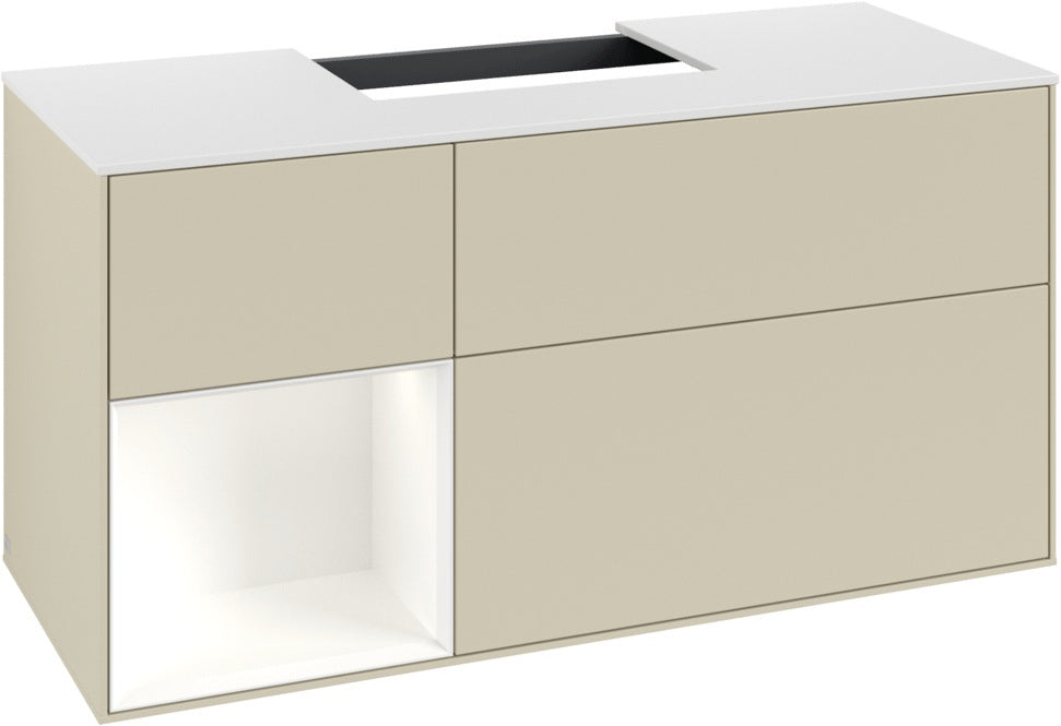 Villeroy & Boch Finion Waschtischunterschrank G161G 1200 mm Glossy White Lacquer mit LED-Beleuchtung