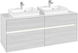 Villeroy & Boch Collaro Waschtischunterschrank 1400 mm mit LED-Beleuchtung und 4 Auszügen in Soft Grey