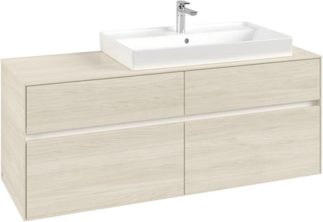 Villeroy & Boch Waschtischunterschrank Collaro C090 B0 1400 mm White Oak mit Beleuchtung