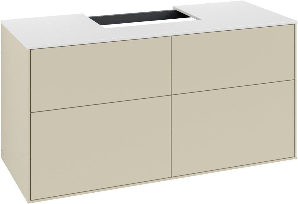 Villeroy & Boch Finion Waschbeckenunterschrank 1200 mm Glossy White Lacquer mit LED-Beleuchtung