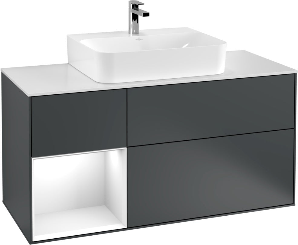 Villeroy & Boch Finion Waschtischunterschrank G161G 1200 mm Glossy White Lacquer mit LED-Beleuchtung