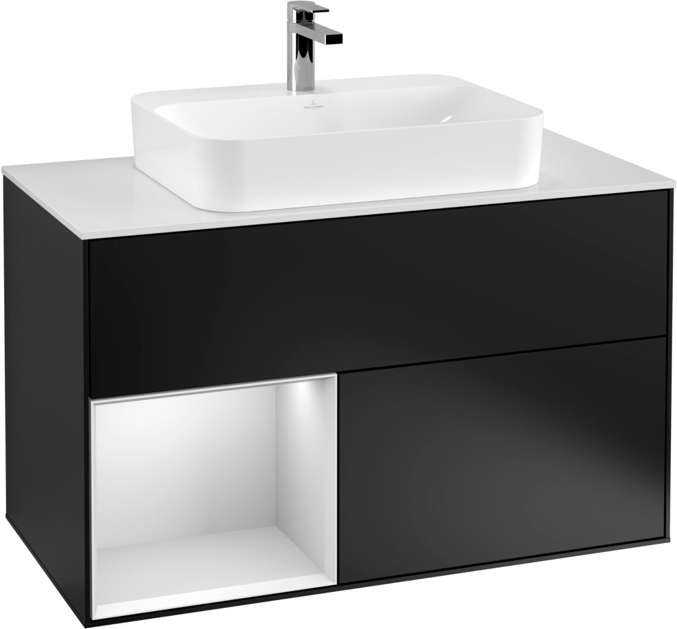 Villeroy & Boch Finion Waschtischunterschrank 1000 mm White Matt Lacquer mit LED-Beleuchtung