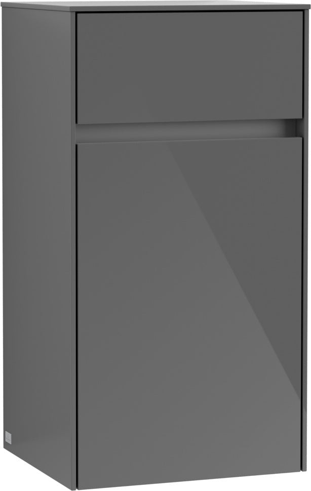 Villeroy & Boch Seitenschrank Collaro C03201 – 404 x 748 x 349 mm, Glossy Grey, SoftClosing
