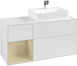 Villeroy & Boch Finion Waschbeckenunterschrank 1200 mm Glossy White Lacquer mit Beleuchtung