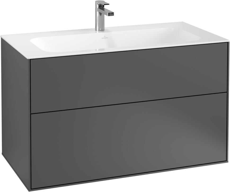 Villeroy & Boch Finion Waschbeckenunterschrank 996 mm Glossy White Lacquer mit LED-Beleuchtung