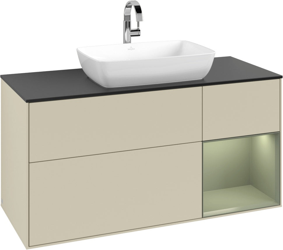 Villeroy & Boch Finion Waschbeckenunterschrank 1200 mm Glossy White Lacquer mit Beleuchtung