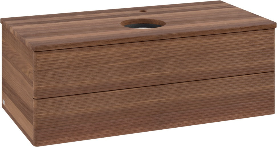 Villeroy & Boch Waschtischunterschrank Antao 1000 mm Warm Walnut mit LED-Beleuchtung
