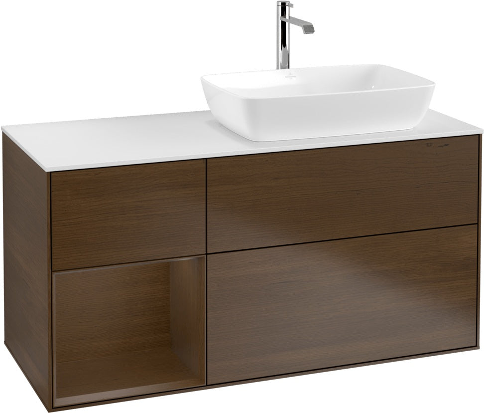 Villeroy & Boch Finion Waschbeckenunterschrank 1200 mm Glossy White Lacquer mit Beleuchtung