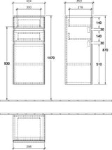 Villeroy & Boch Seitenschrank Legato B72801 400x870x350mm Eckig Soft Grey