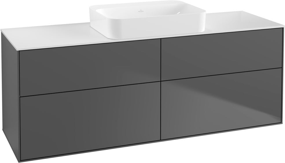 Villeroy & Boch Finion Waschtischunterschrank 1600 mm Peony Matt Lack mit Beleuchtung und 4 Auszügen