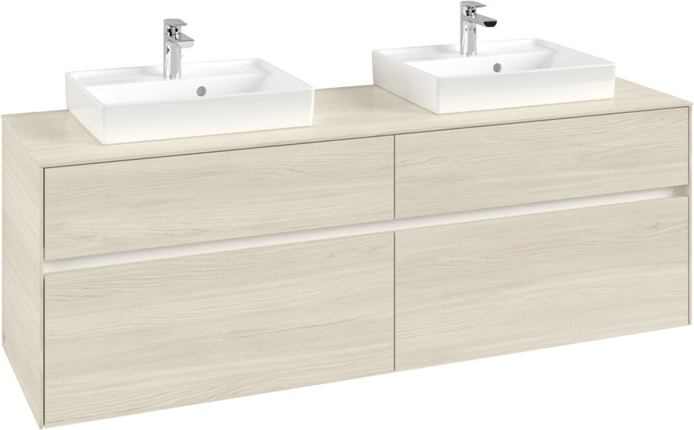 Villeroy & Boch Waschtischunterschrank Collaro C021 B0 1600 mm White Oak mit LED-Beleuchtung