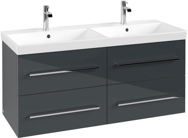 Villeroy & Boch Avento Waschtischunterschrank 1180 mm Crystal Grey mit 4 Auszügen und Dämpfung