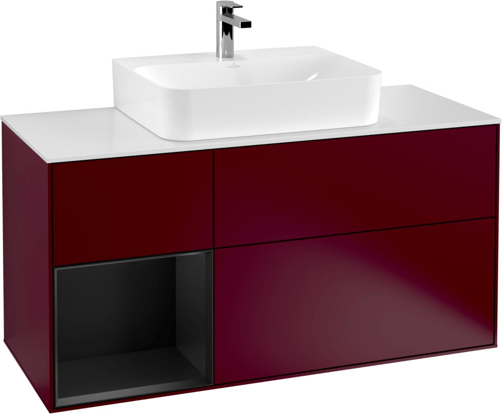 Villeroy & Boch Finion Waschtischunterschrank G161G 1200 mm Glossy White Lacquer mit LED-Beleuchtung