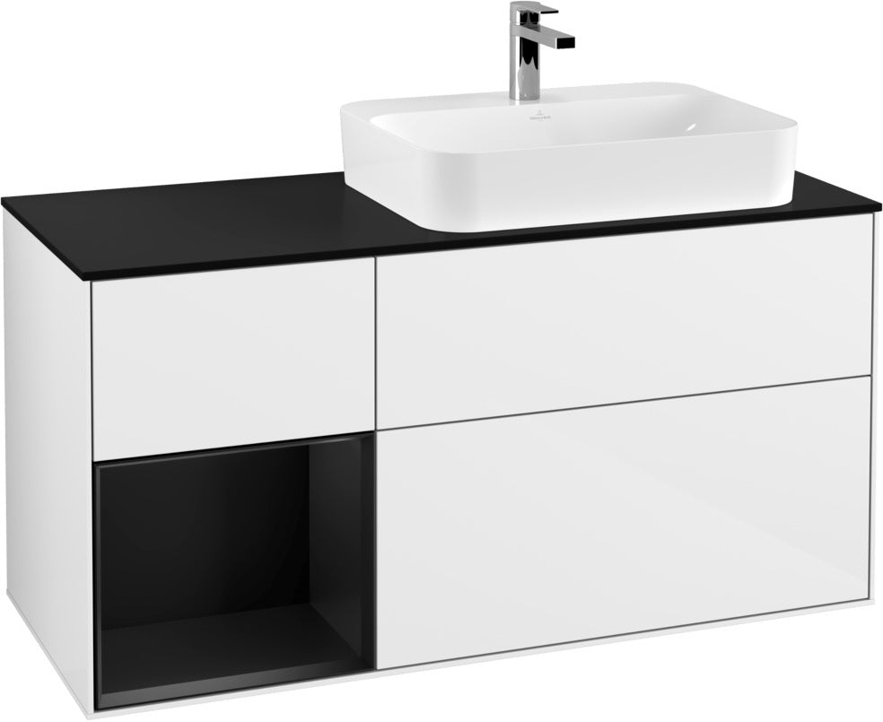Villeroy & Boch Finion Waschbeckenunterschrank 1200 mm Glossy White Lacquer mit Beleuchtung