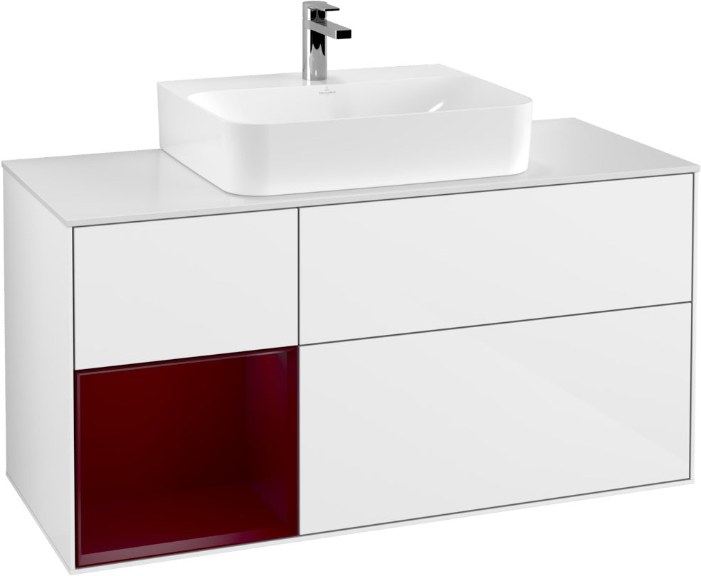 Villeroy & Boch Finion Waschtischunterschrank G161G 1200 mm Glossy White Lacquer mit LED-Beleuchtung