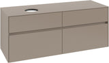 Villeroy & Boch Collaro Waschtischunterschrank 1400 mm Taupe mit 4 Auszügen und SoftClosing