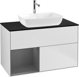 Villeroy & Boch Finion Waschbeckenunterschrank Glossy White mit Beleuchtung, 1000 mm