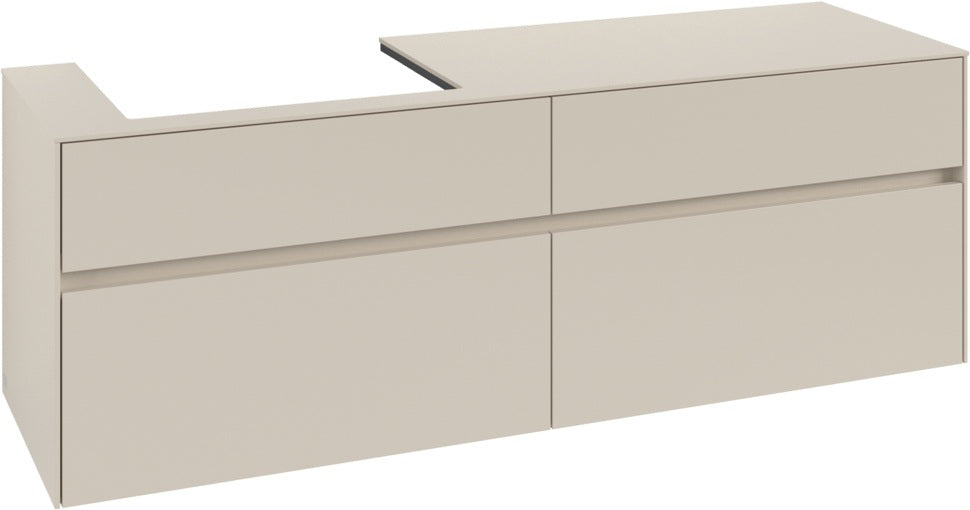 Villeroy & Boch Waschtischunterschrank Collaro C022 1600 mm Cashmere Grey mit 4 Auszügen