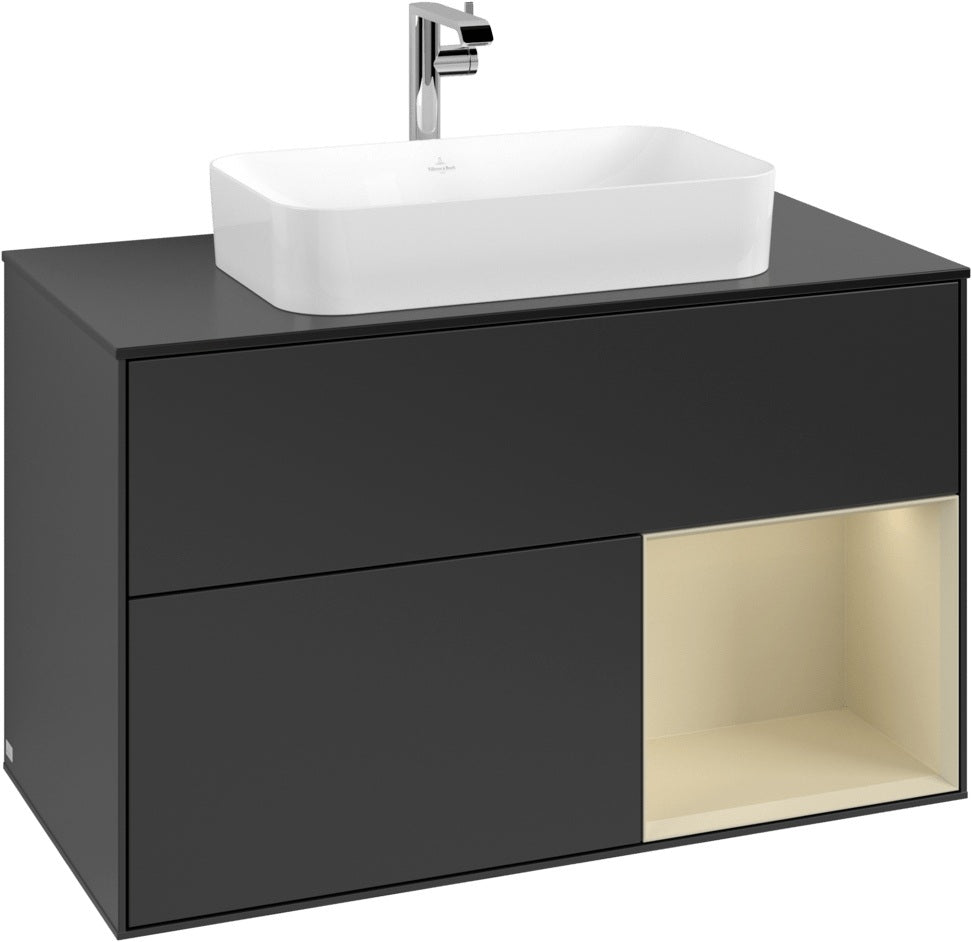 Villeroy & Boch Waschtischunterschrank Finion F252G 1000 mm Glossy White Lacquer mit LED-Beleuchtung