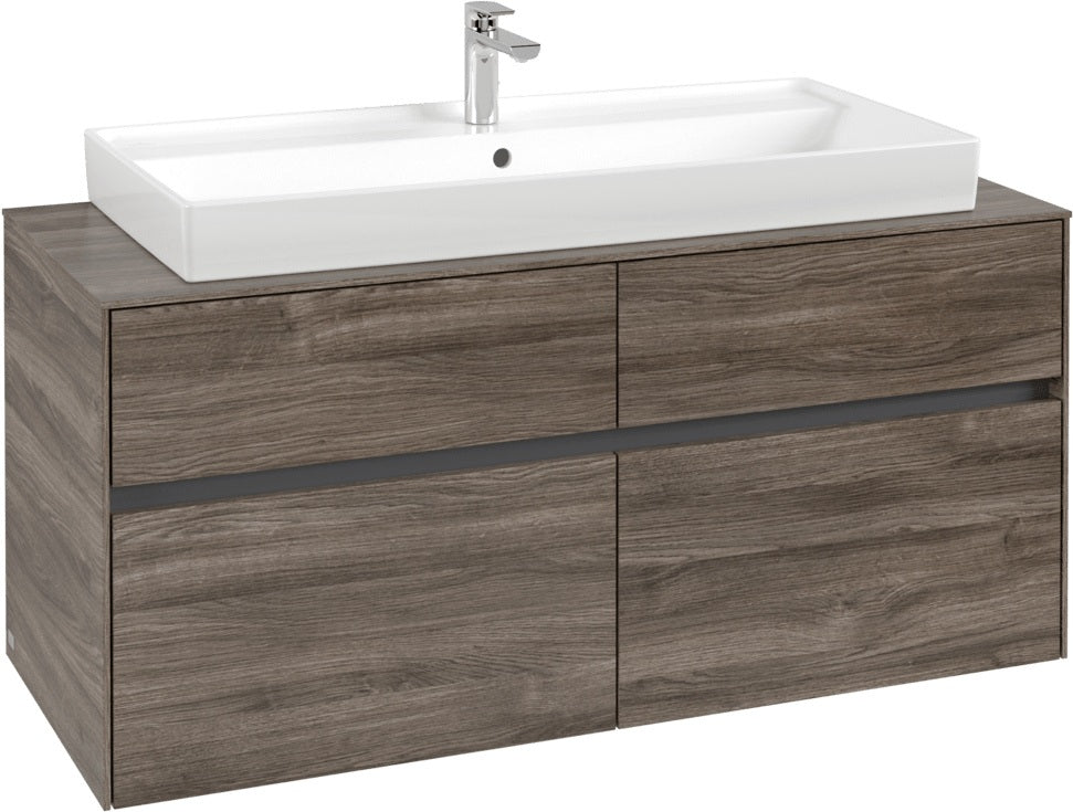 Villeroy & Boch Collaro Waschtischunterschrank 1200 mm Soft Grey mit 4 Auszügen
