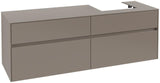 Villeroy & Boch Collaro Waschtischunterschrank 1600 mm Soft Grey, 4 Auszüge, Becken rechts