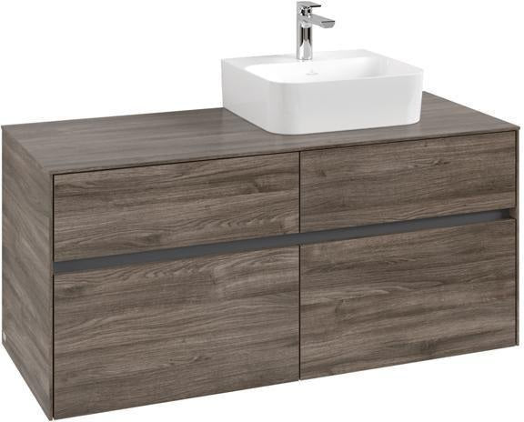 Villeroy & Boch Waschtischunterschrank Collaro 1200 mm Stone Oak – 4 Auszüge, Becken rechts