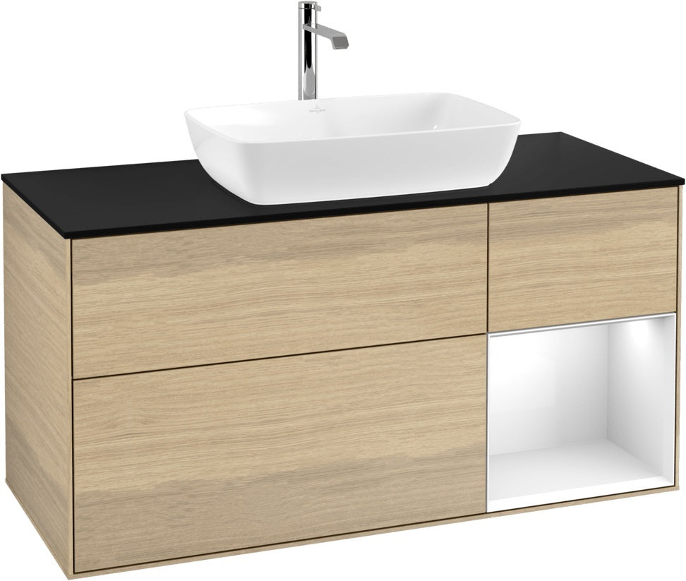 Villeroy & Boch Finion Waschbeckenunterschrank 1200 mm Glossy White Lacquer mit Beleuchtung