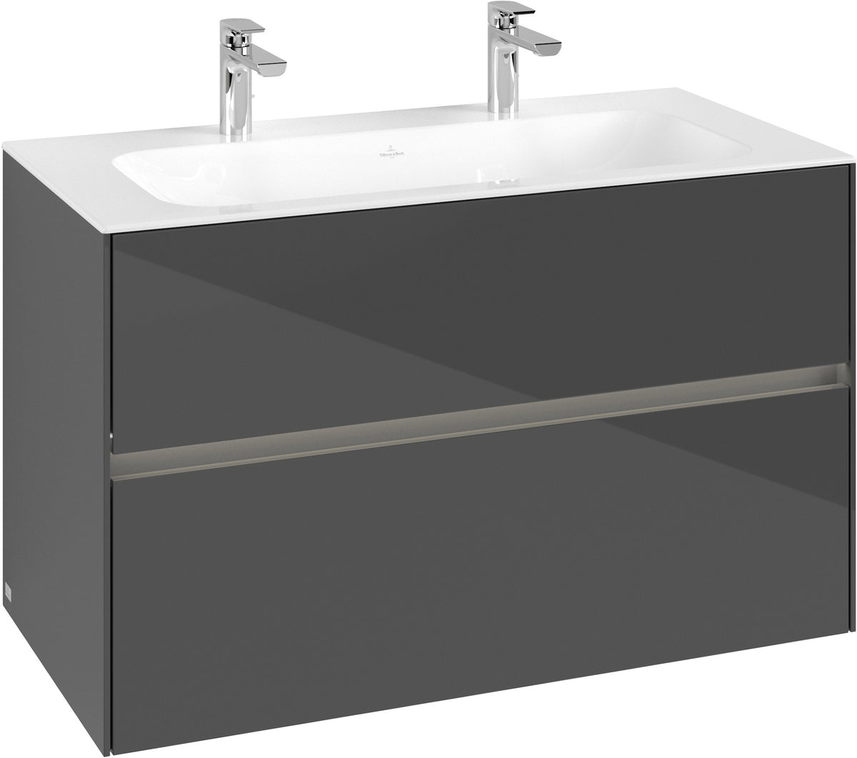 Villeroy & Boch Waschbeckenunterschrank Collaro C13900 in White Oak – 996 mm, 2 Auszüge, SoftClosing