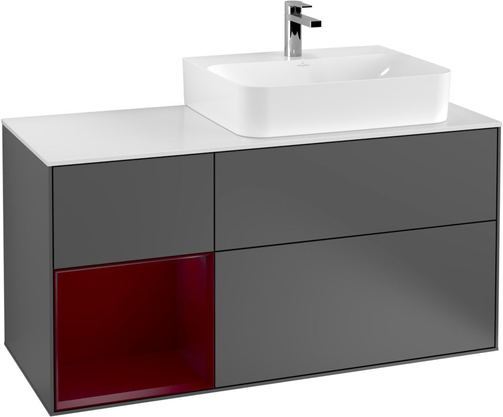 Villeroy & Boch Waschtischunterschrank Finion G141G 1200 mm Glossy White mit LED-Beleuchtung