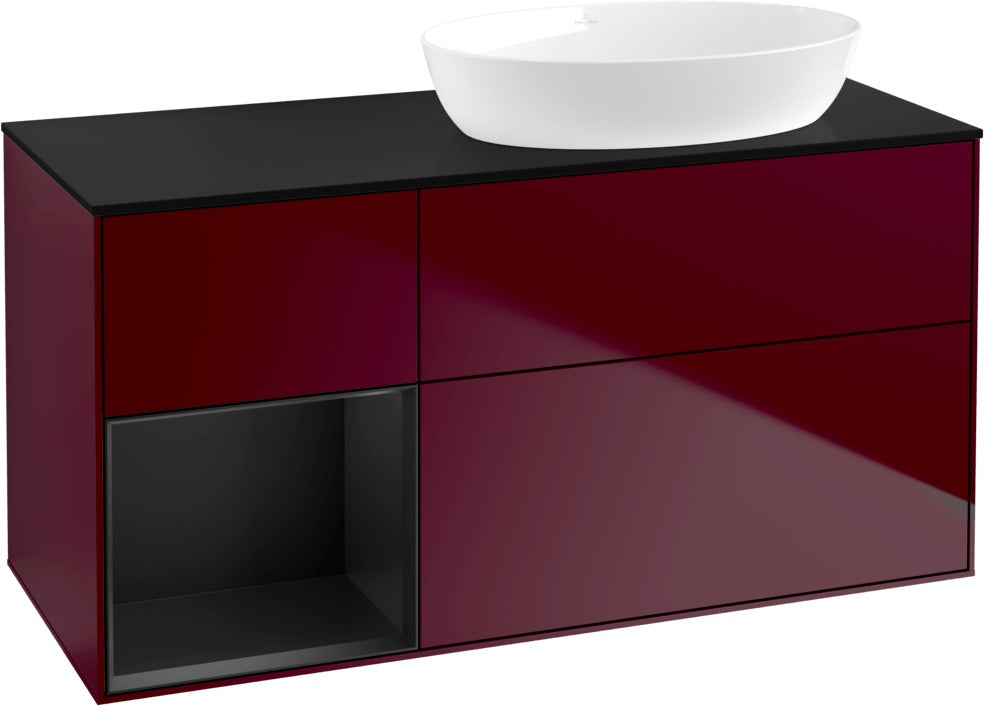 Villeroy & Boch Waschtischunterschrank Finion FA42G 1200 mm Glossy White Lacquer mit Beleuchtung