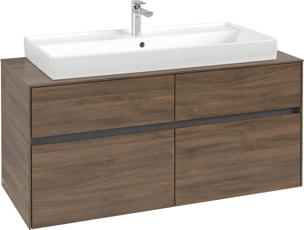 Villeroy & Boch Collaro Waschtischunterschrank 1200 mm Soft Grey mit 4 Auszügen