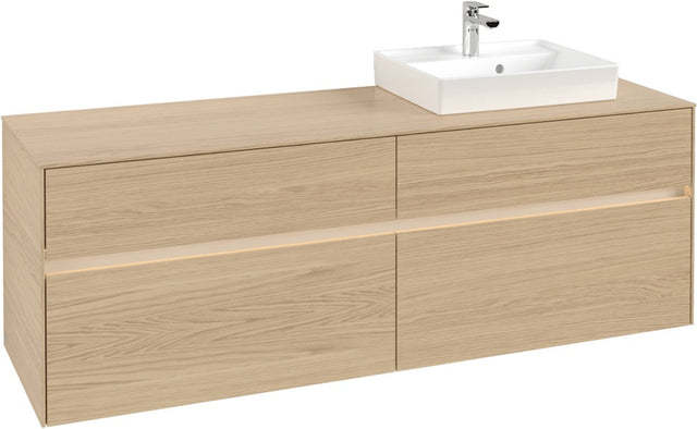 Villeroy & Boch Waschbeckenunterschrank Collaro C079 B0 1600 mm Nordic Oak mit Beleuchtung