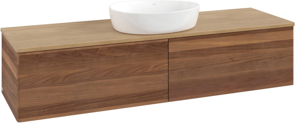 Villeroy & Boch Waschbeckenunterschrank Antao K36011 1600 mm Warm Walnut – 2 Auszüge, Push-to-Open