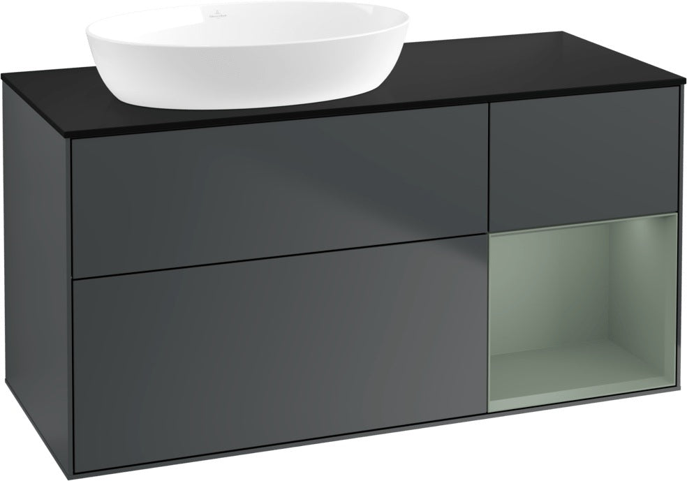 Villeroy & Boch Finion Waschtischunterschrank 1200 mm Glossy White Lacquer mit LED-Beleuchtung