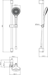 Villeroy & Boch Duschgarnitur Verve Showers TVS1090 93x63x690mm Rund Chrom