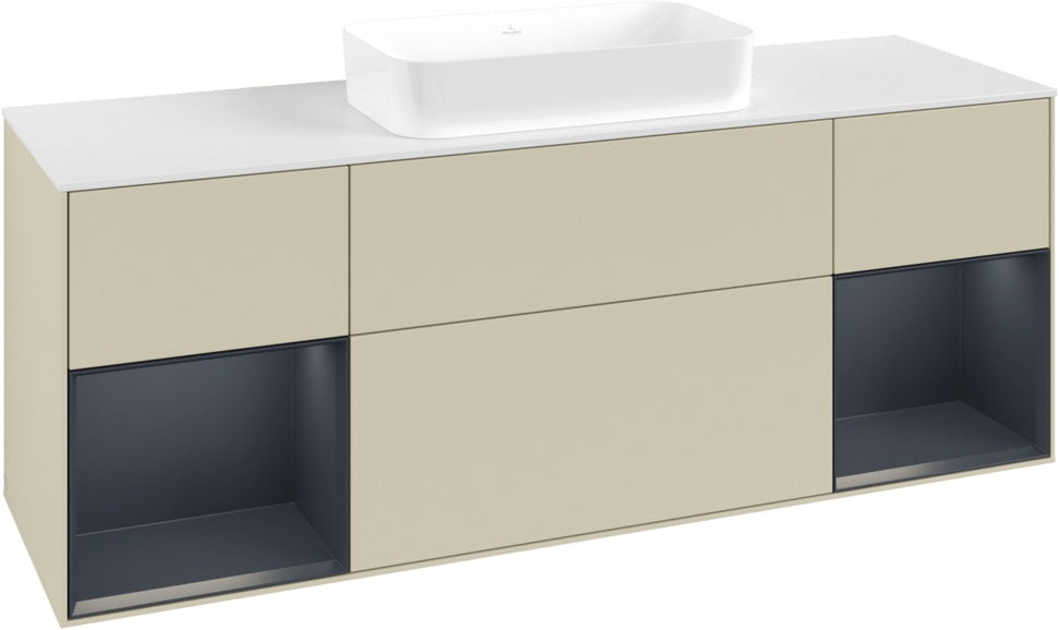 Villeroy & Boch Finion Waschbeckenunterschrank 1600 mm Glossy White Lacquer mit LED-Beleuchtung