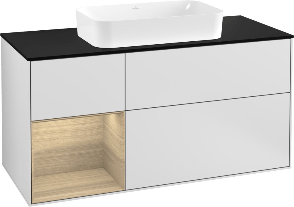 Villeroy & Boch Finion Waschtischunterschrank 1200 mm Glossy White Lacquer mit LED-Beleuchtung