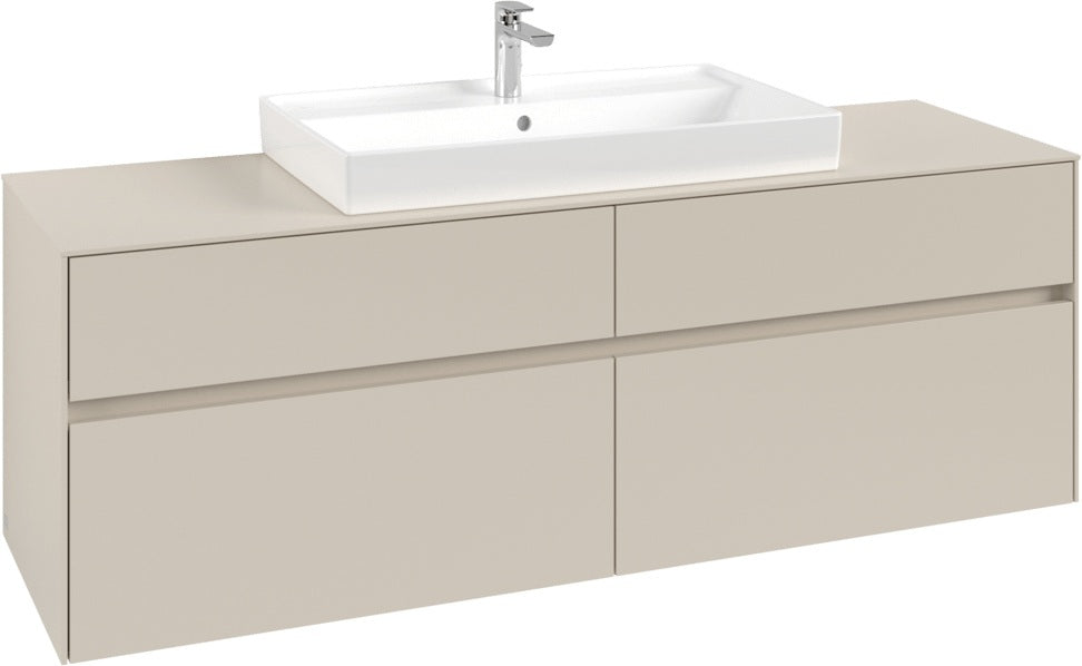Villeroy & Boch Waschtischunterschrank Collaro C028 B0 1600 mm Cashmere Grey mit LED-Beleuchtung