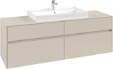 Villeroy & Boch Waschtischunterschrank Collaro C028 B0 1600 mm Cashmere Grey mit LED-Beleuchtung