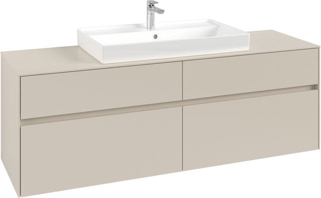 Villeroy & Boch Waschtischunterschrank Collaro C028 B0 1600 mm Cashmere Grey mit LED-Beleuchtung