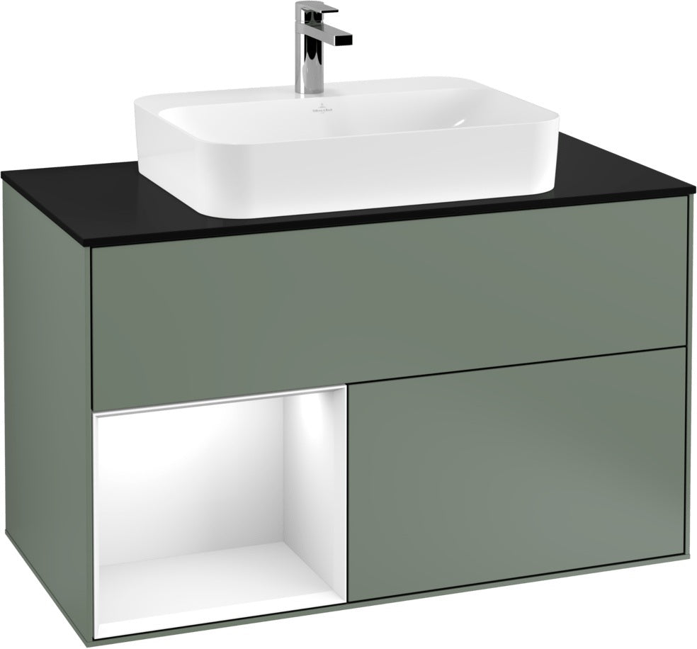 Villeroy & Boch Finion Waschtischunterschrank 1000 mm Glossy White Lacquer mit LED-Beleuchtung