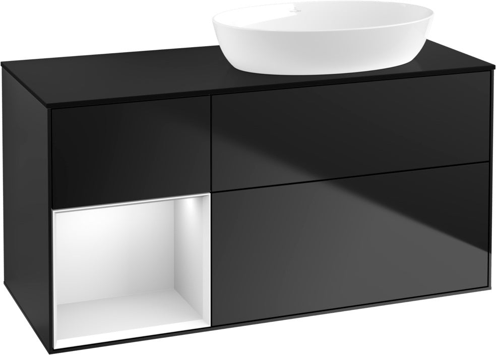 Villeroy & Boch Waschtischunterschrank Finion FA42G 1200 mm Glossy White Lacquer mit Beleuchtung