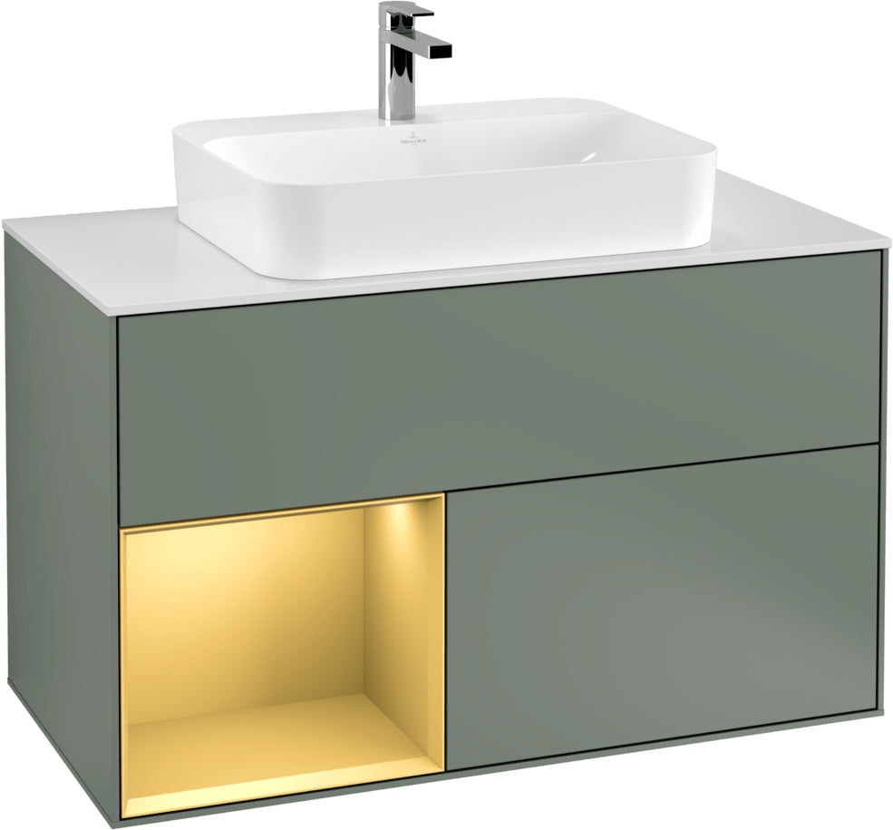 Villeroy & Boch Finion Waschtischunterschrank 1000 mm White Matt Lacquer mit LED-Beleuchtung