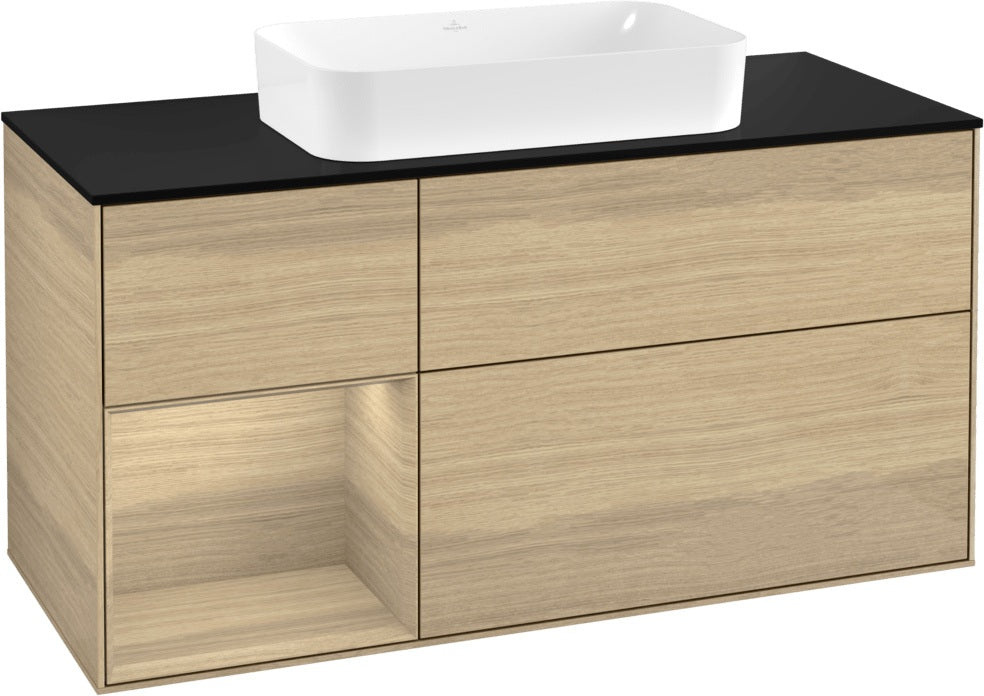 Villeroy & Boch Finion Waschtischunterschrank 1200 mm Glossy White Lacquer mit LED-Beleuchtung