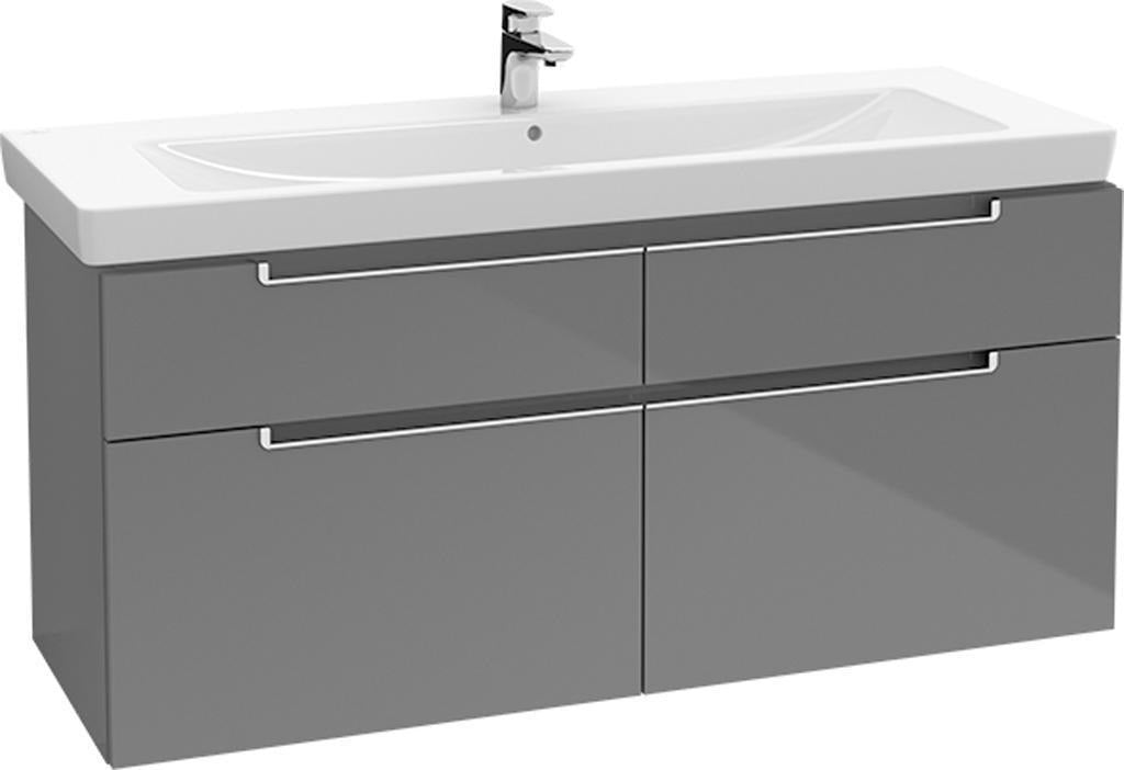 Villeroy & Boch Subway 2.0 Waschbeckenunterschrank 1287 mm Glossy White mit 4 Auszügen
