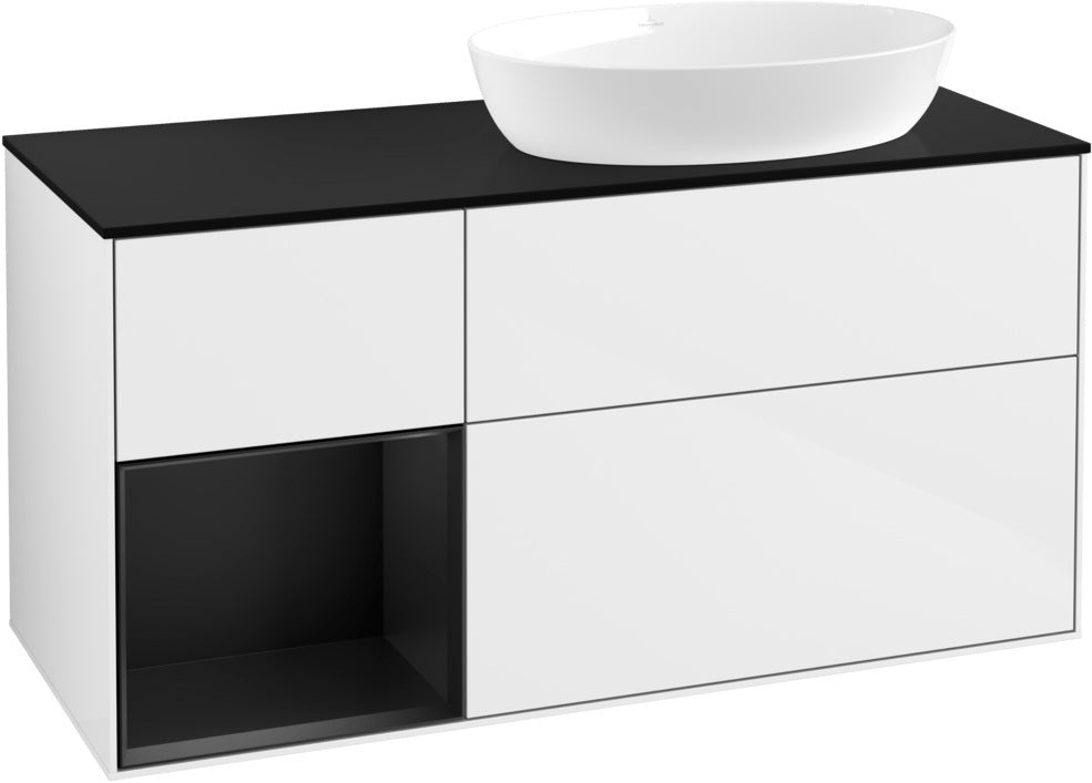 Villeroy & Boch Waschtischunterschrank Finion FA42G 1200 mm Glossy White Lacquer mit Beleuchtung