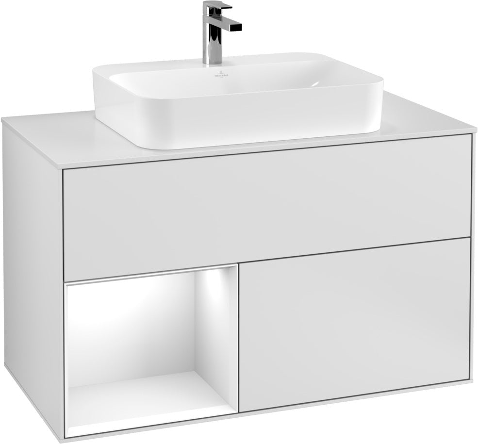 Villeroy & Boch Finion Waschtischunterschrank 1000 mm White Matt Lacquer mit LED-Beleuchtung